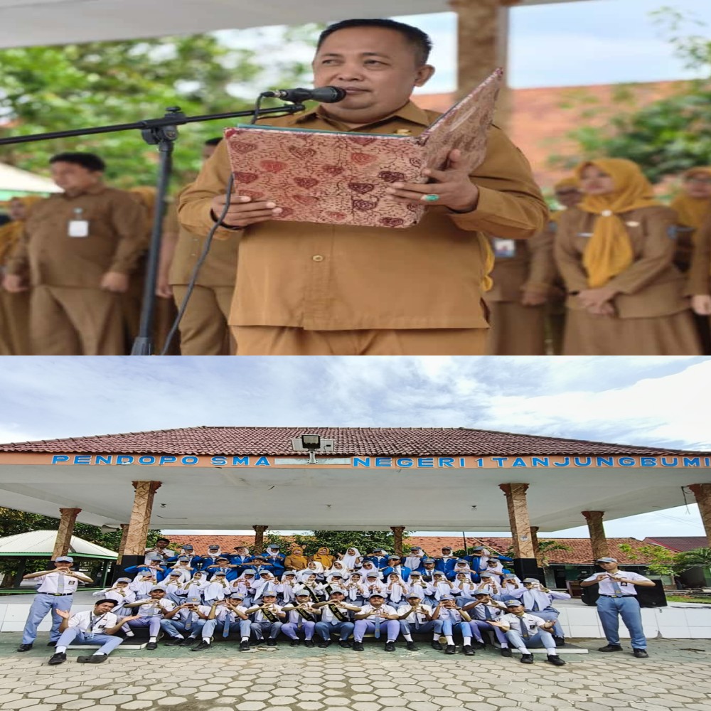 Kepala SMA Negeri 1 Tanjungbumi Beri Pesan dan Harapan pada Upacara Serah Terima Jabatan OSIS Periode 2025-2026